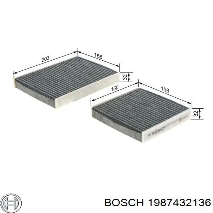 Фільтр повітряний обігрівача Bosch 1987432136 ціна, від 6.68 USD
