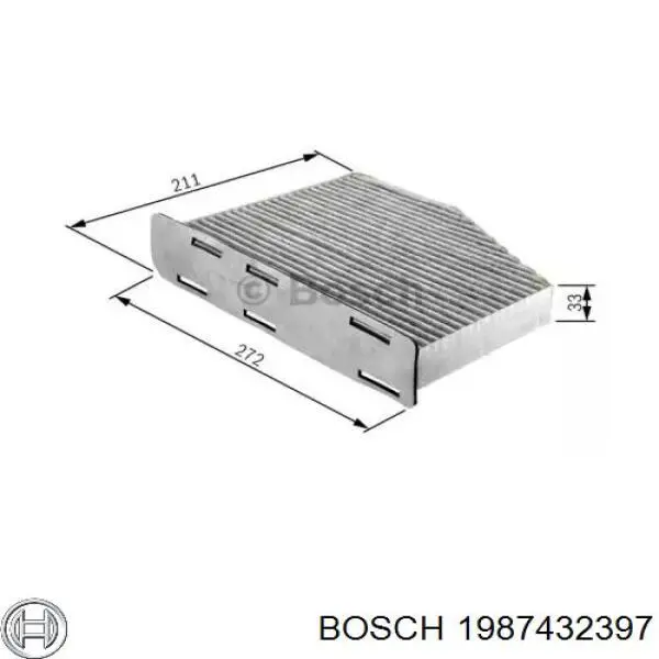 Фільтр повітряний обігрівача Bosch 1987432397 ціна, від 9.99 USD