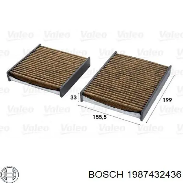 Фільтр повітряний обігрівача Bosch 1987432436 ціна, від 10.97 USD