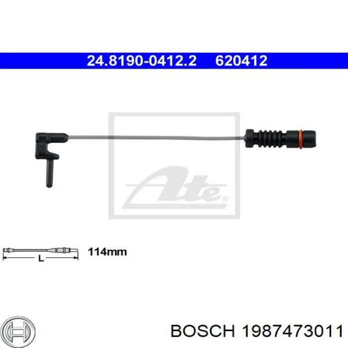 1987473011 Bosch датчик зносу гальмівних колодок, передній