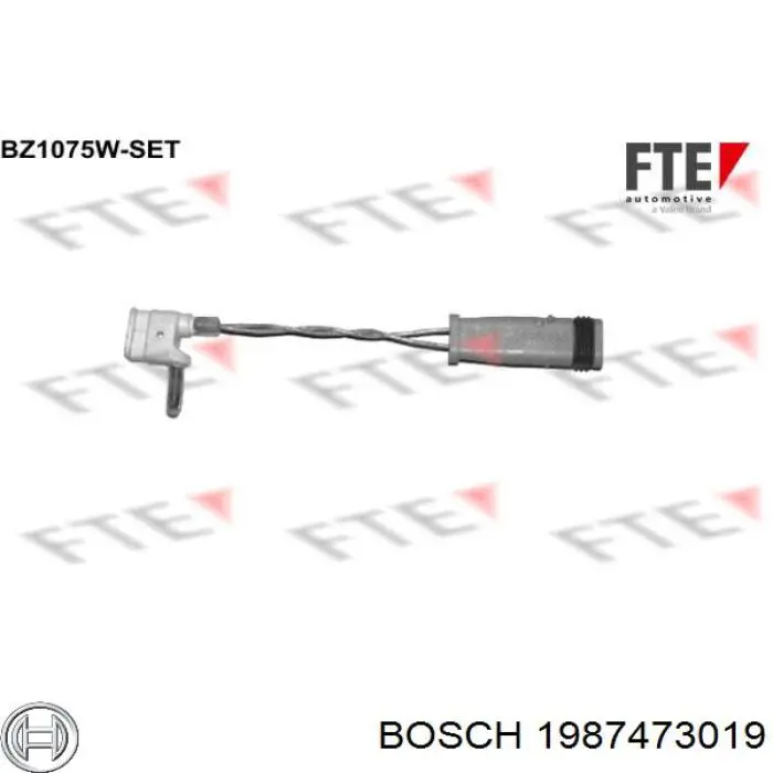 1987473019 Bosch Датчик зносу гальмівних колодок, передній лівий