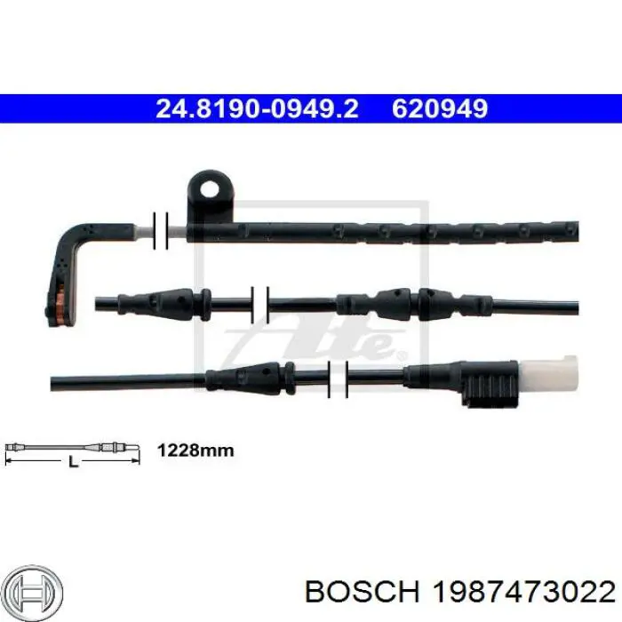 Сигналізатор знос гальмівних колодок Bosch 1987473022 ціна, від 10.22 USD