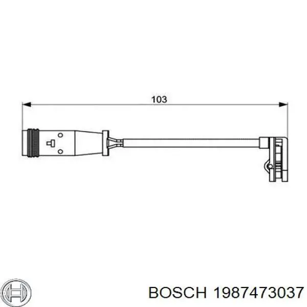 1987473037 Bosch датчик зносу гальмівних колодок, передній