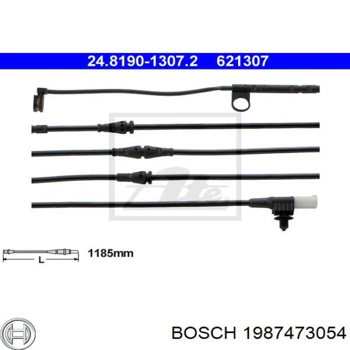 Сигналізатор знос гальмівних колодок Bosch 1987473054 ціна, від 9.46 USD