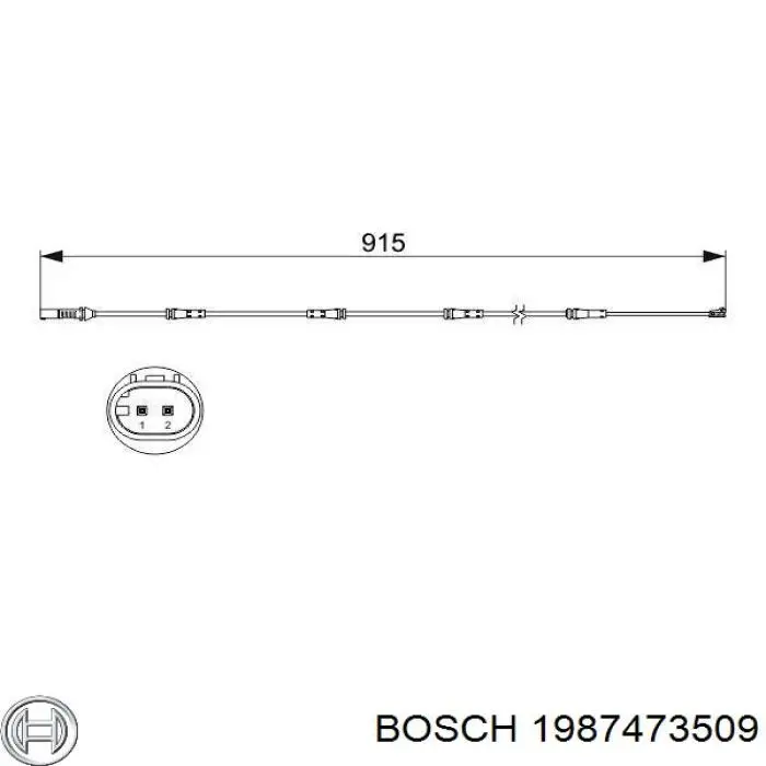 1987473509 Bosch датчик зносу гальмівних колодок, задній