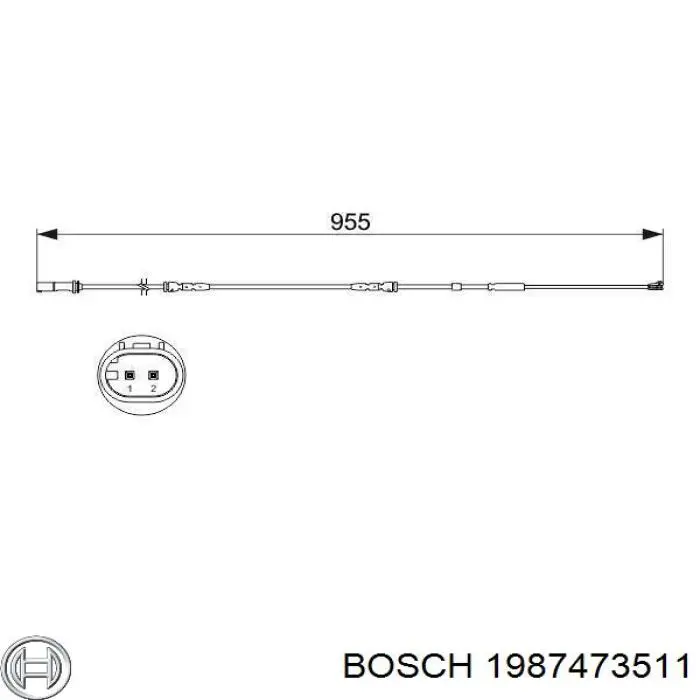 Датчик зносу гальмівних колодок, передній 1987473511 Bosch