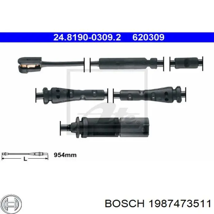 Датчик зносу гальмівних колодок, передній 1987473511 Bosch