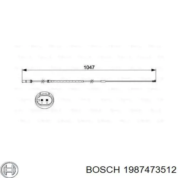 Купити 1987473512 Bosch Датчик зносу гальмівних колодок, задній