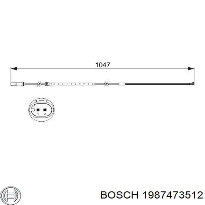1987473512 Bosch датчик зносу гальмівних колодок, задній