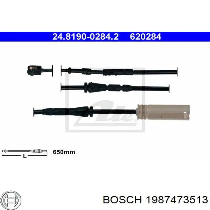 1987473513 Bosch датчик зносу гальмівних колодок, передній