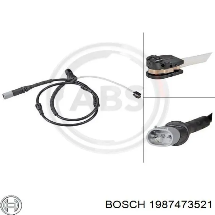 Датчик зносу гальмівних колодок, передній лівий Bosch 1987473521 ціна, від 10.63 USD