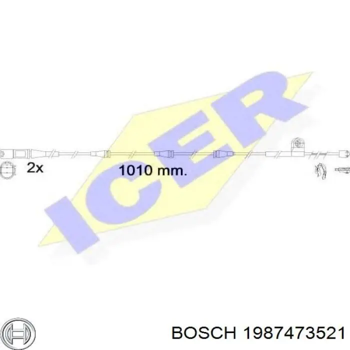 Купити 1987473521 Bosch Датчик зносу гальмівних колодок, передній лівий