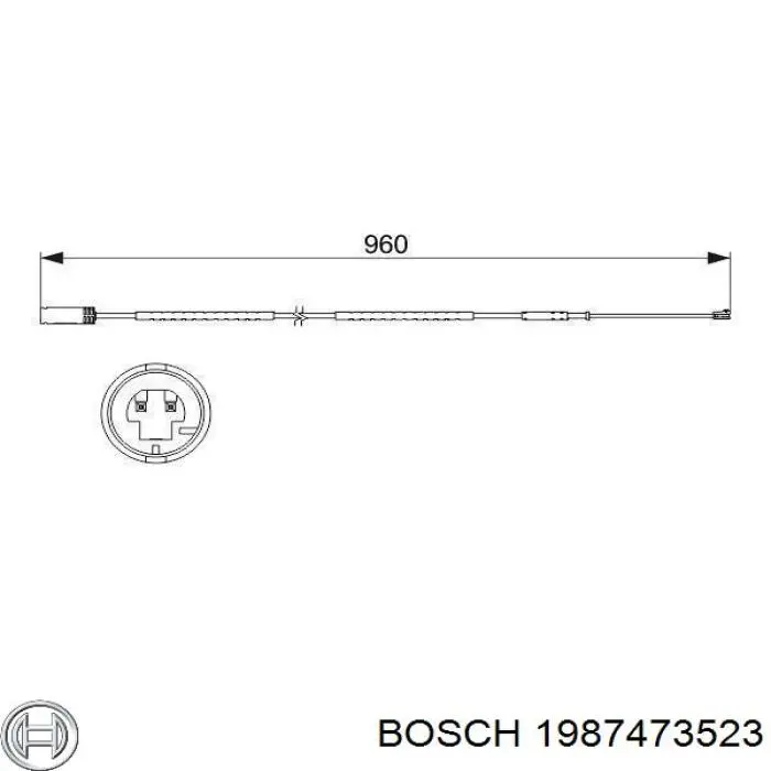 1987473523 Bosch датчик зносу гальмівних колодок, задній