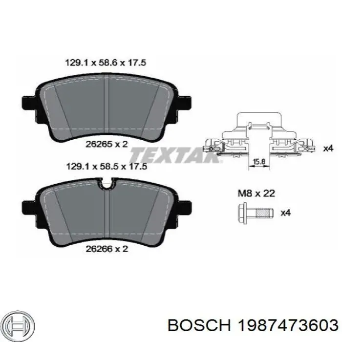 Купити 1987473603 Bosch Датчик зносу гальмівних колодок, задній