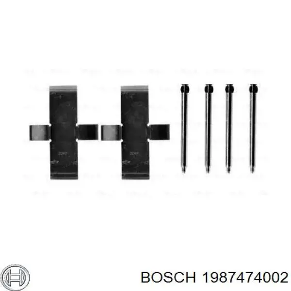 Ремкомплект гальмівних колодок Bosch 1987474002 ціна, від 6.67 USD
