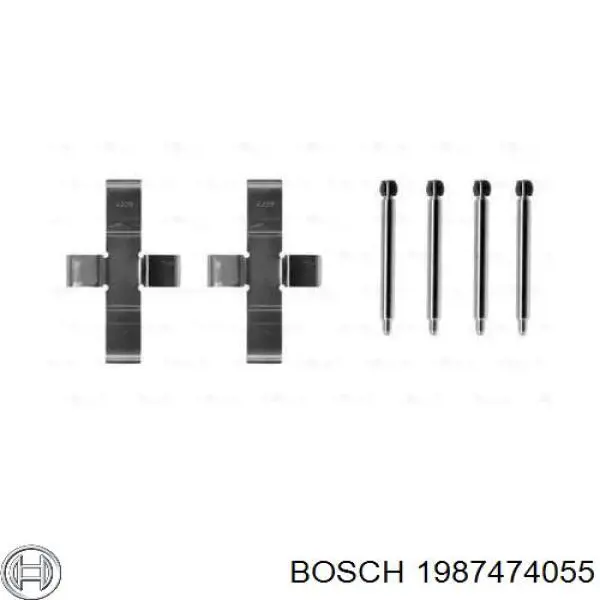 1987474055 Bosch комплект пружинок кріплення дискових колодок, передніх