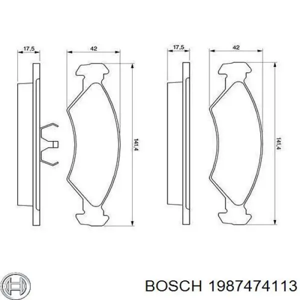 Комплект пружинок кріплення дискових колодок, передніх Bosch 1987474113 ціна, від 3.11 USD
