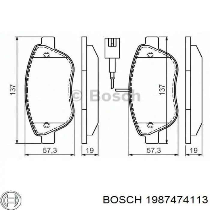 Купити 1987474113 Bosch Комплект пружинок кріплення дискових колодок, передніх