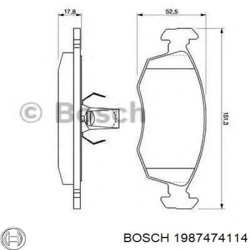 1987474114 Bosch Комплект пружинок кріплення дискових колодок, передніх