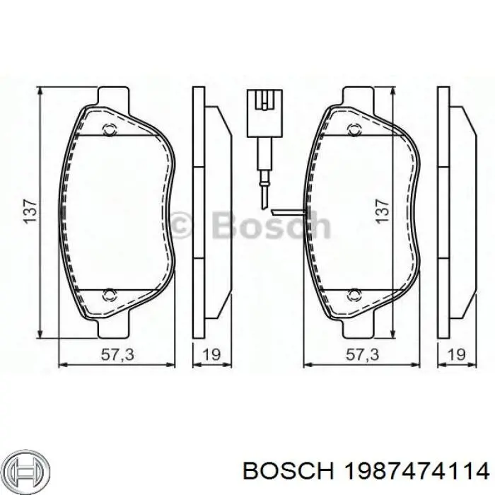 Купити 1987474114 Bosch Комплект пружинок кріплення дискових колодок, передніх