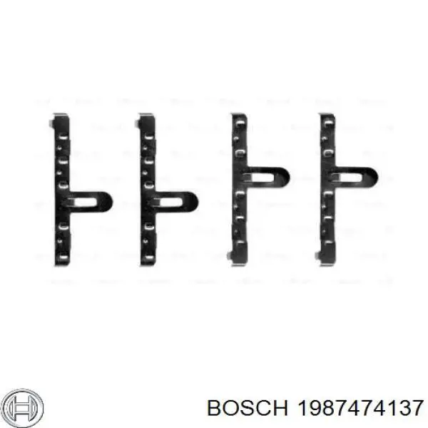 Ремкомплект гальмівних колодок Bosch 1987474137 ціна, від 1.79 USD