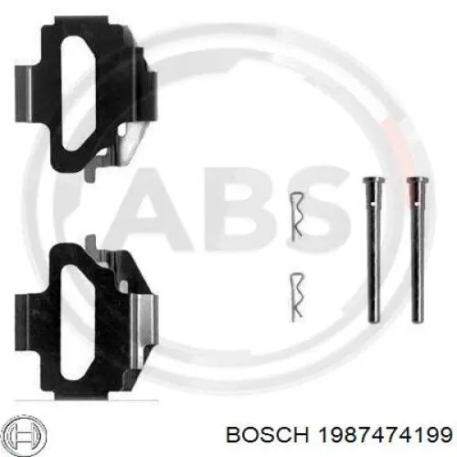 Ремкомплект гальмівних колодок Bosch 1987474199 ціна, від 6.08 USD