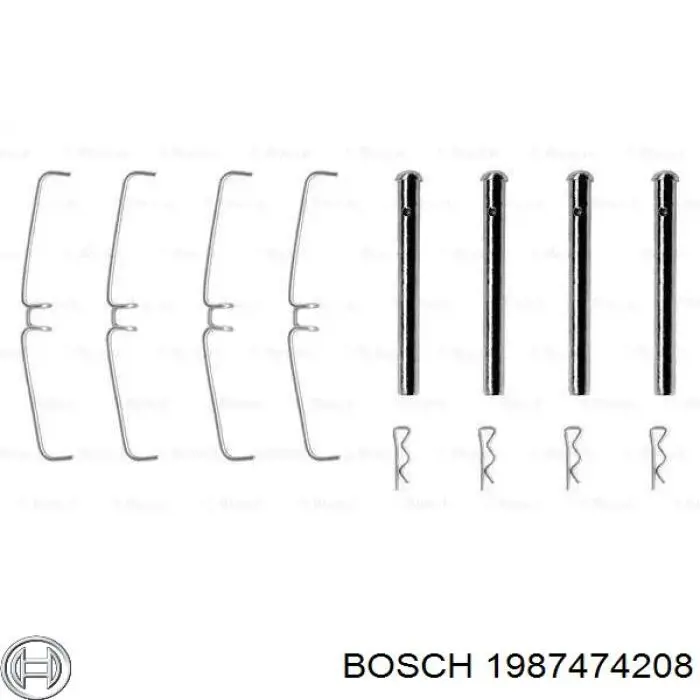 Комплект пружинок кріплення дискових колодок, передніх Bosch 1987474208