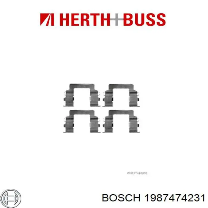 Купити 1987474231 Bosch Комплект пружинок кріплення дискових колодок, передніх