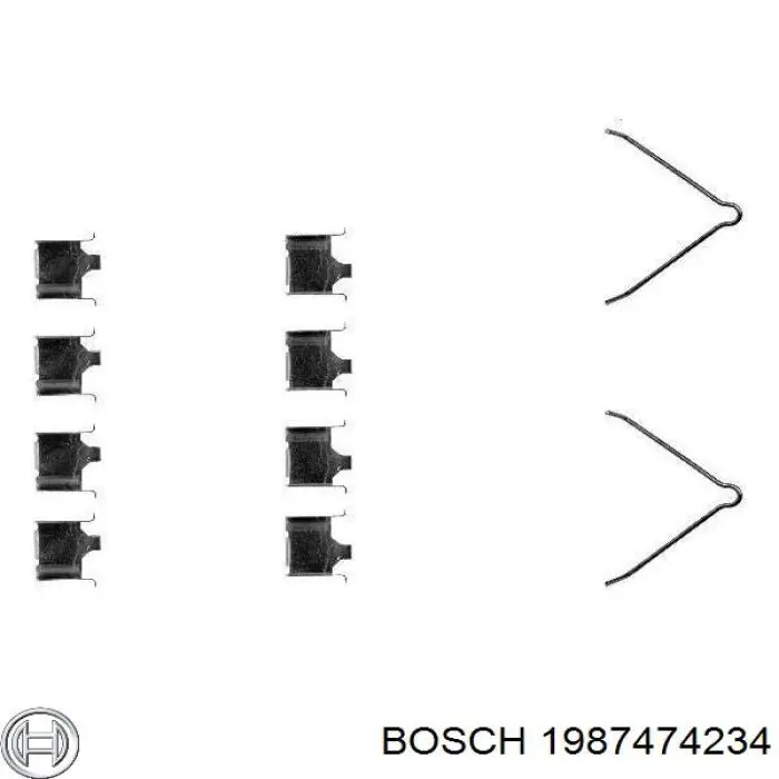1987474234 Bosch ремкомплект гальмівних колодок