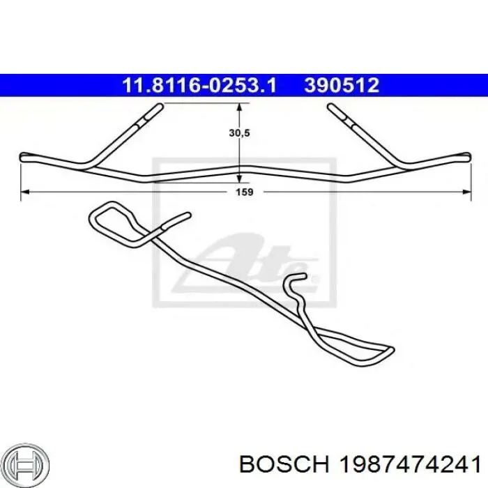 Комплект пружинок кріплення дискових колодок, передніх Renault (RVI) 410832774R