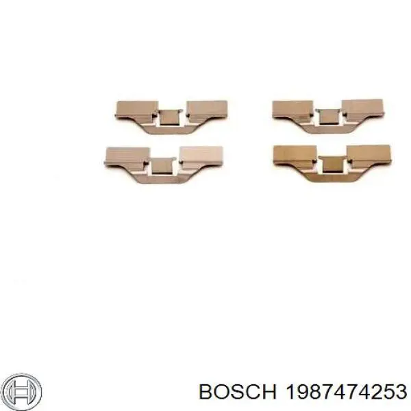 Купити 1987474253 Bosch Комплект пружинок кріплення дискових колодок, задніх