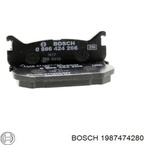 Ремкомплект гальмівних колодок Bosch 1987474280