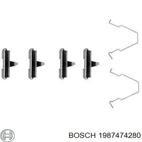 1987474280 Bosch ремкомплект гальмівних колодок