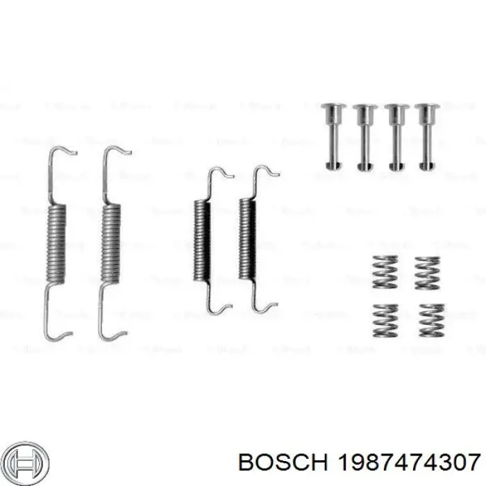 Ремкомплект гальмівних колодок Bosch 1987474307 ціна, від 5.14 USD