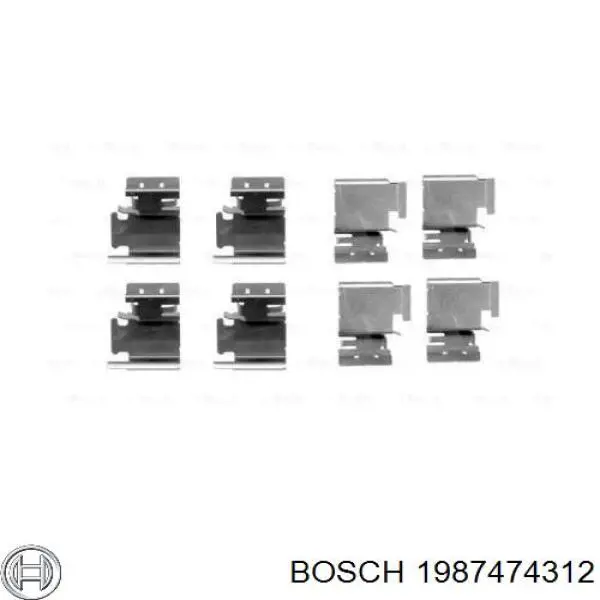 Комплект пружинок кріплення дискових колодок, задніх Bosch 1987474312