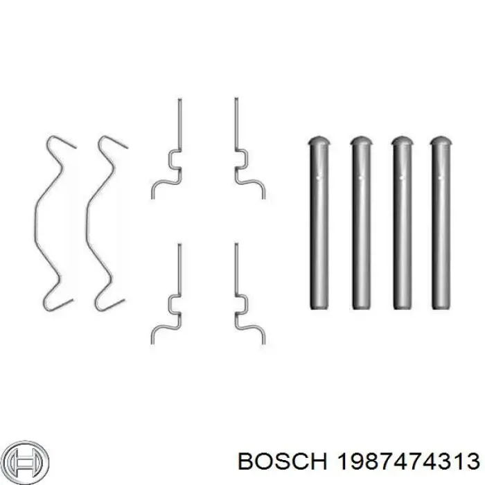 Комплект пружинок кріплення дискових колодок, задніх 1987474313 Bosch