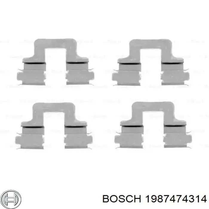 Купити 1987474314 Bosch Комплект пружинок кріплення дискових колодок, задніх