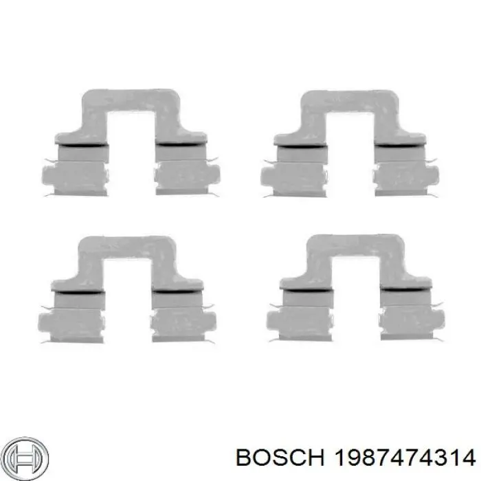 1987474314 Bosch комплект пружинок кріплення дискових колодок, задніх