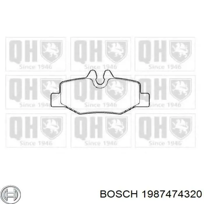 Ремкомплект гальмівних колодок Bosch 1987474320