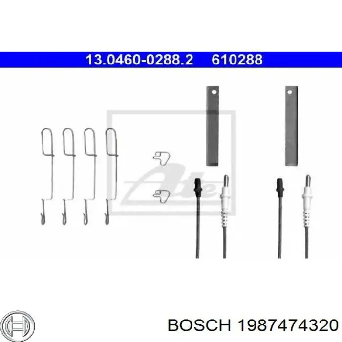 Купити 1987474320 Bosch Ремкомплект гальмівних колодок