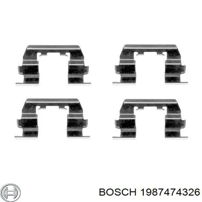 1987474326 Bosch комплект пружинок кріплення дискових колодок, передніх