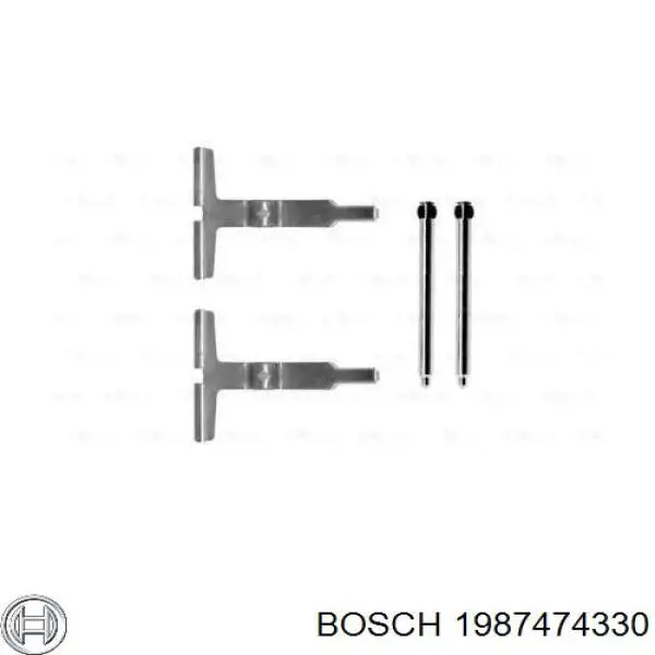 Ремкомплект гальмівних колодок Bosch 1987474330 ціна, від 4.59 USD