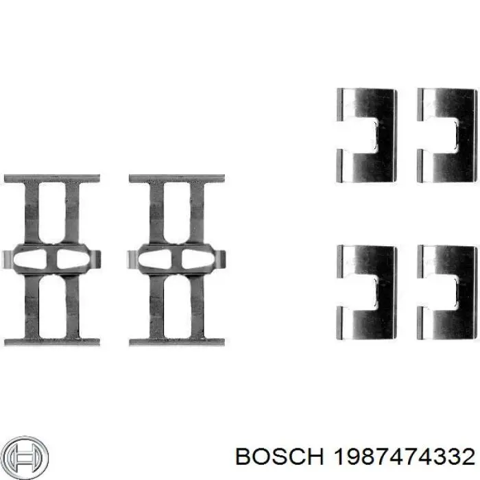 Комплект пружинок кріплення дискових колодок, задніх 1987474332 Bosch