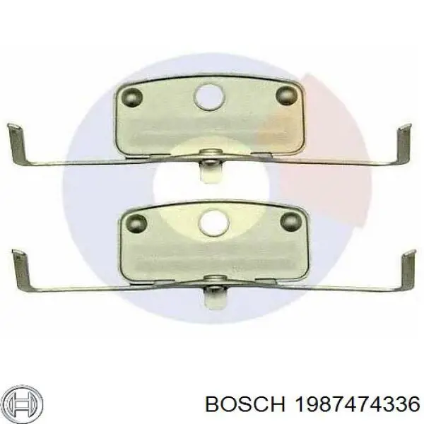 Комплект пружинок кріплення дискових колодок, передніх Bosch 1987474336