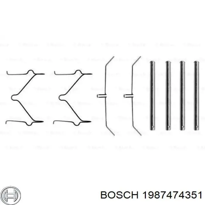1987474351 Bosch комплект пружинок кріплення дискових колодок, задніх