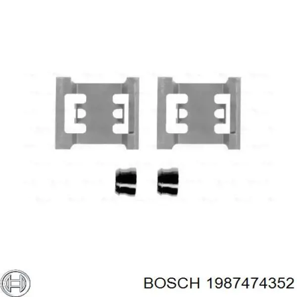 1987474352 Bosch комплект пружинок кріплення дискових колодок, передніх