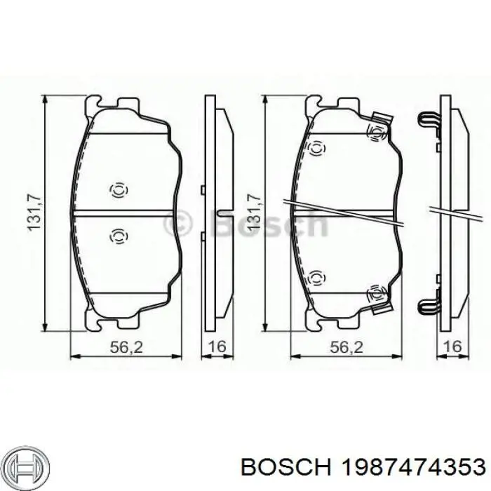 Комплект пружинок кріплення дискових колодок, передніх 1987474353 Bosch