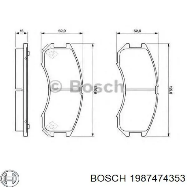 Купити 1987474353 Bosch Комплект пружинок кріплення дискових колодок, передніх