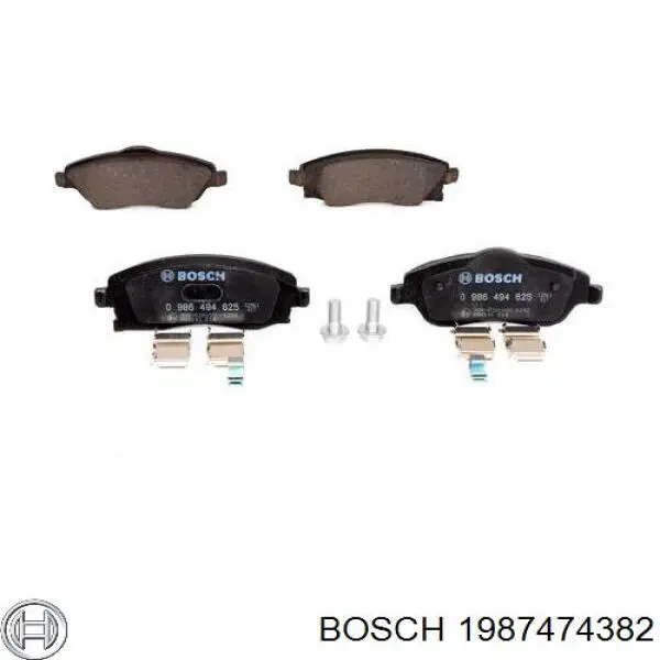 Комплект пружинок кріплення дискових колодок, передніх Bosch 1987474382 ціна, від 6.67 USD