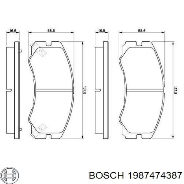 Купити 1987474387 Bosch Комплект пружинок кріплення дискових колодок, передніх